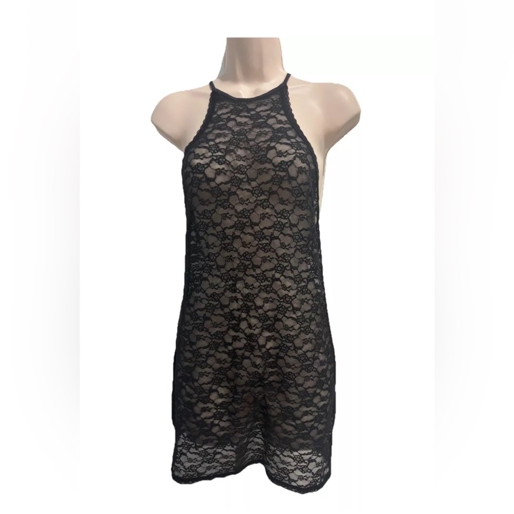 victoria secret sleep shirt Lace Black Size S WORN ONLY TWICE
